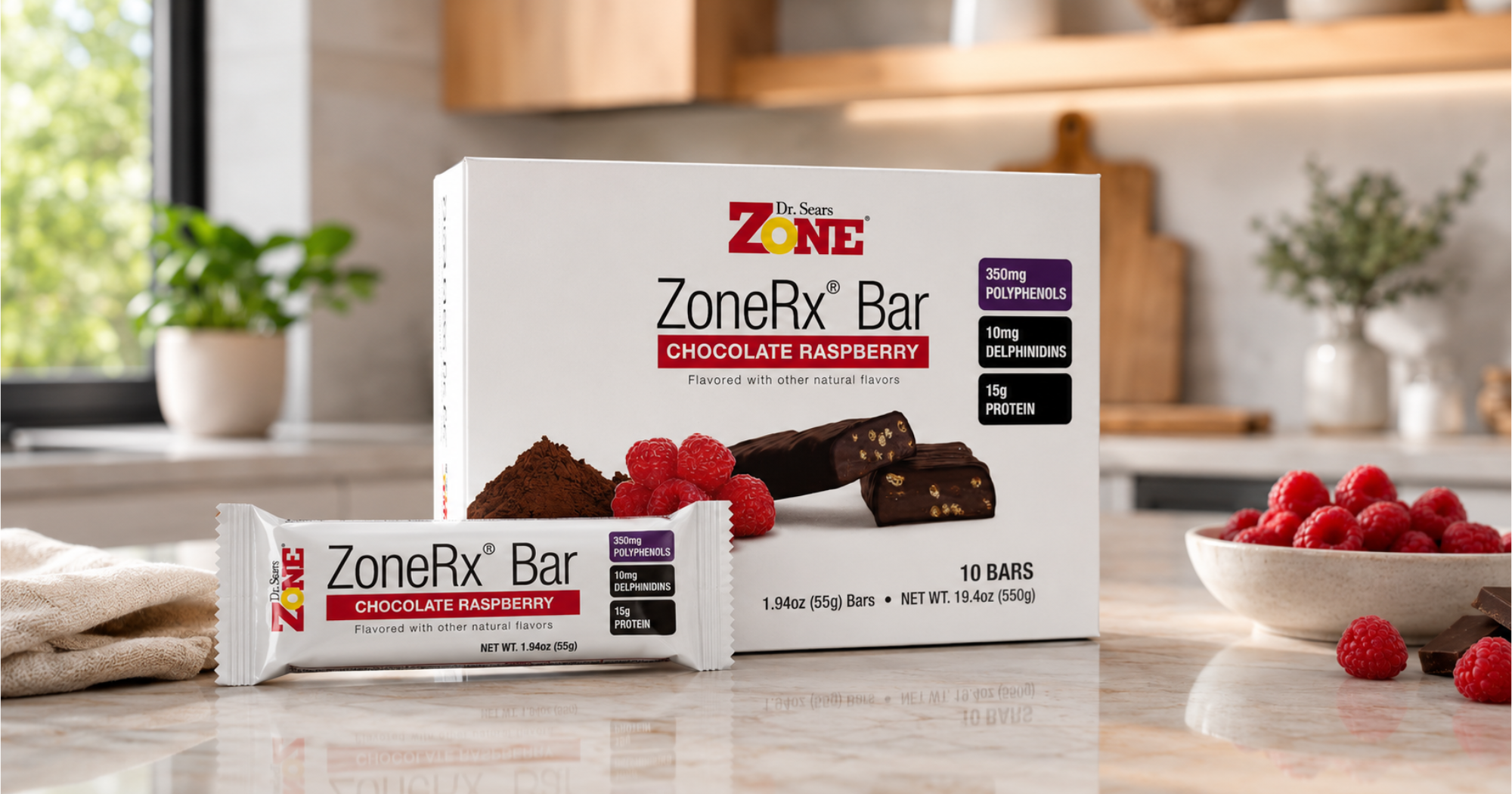 Zone Bars Raspberry Zone Nutritional Bars | Protein Bars That Curb Hunger