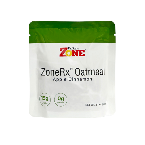 ZoneRx Oatmeal - Apple Cinnamon (12 pack) | 15g Protein, No Added